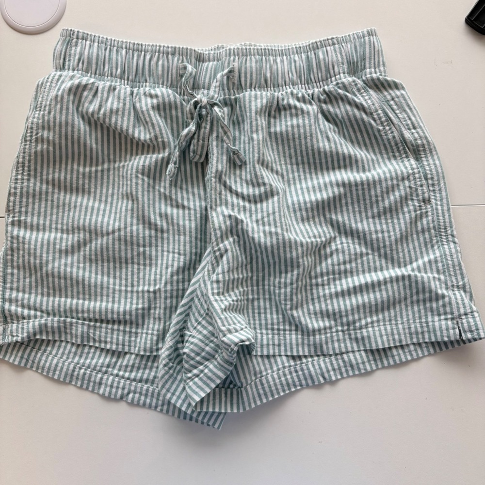 Superdry Striped Lounge Shorts Women Mint White Boxer Drawstring 4